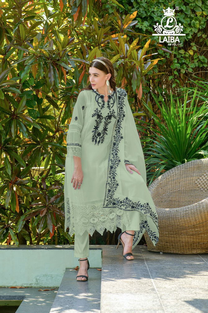 Am Vol 117 By Laiba Pure Georgette Pakistani Readymade Suits Catalog